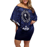 FSM Chuuk States Off Shoulder Short Dress Micronesia Six 9 One Polynesian Tribal Pattern