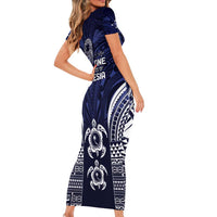 FSM Chuuk States Short Sleeve Bodycon Dress Micronesia Six 9 One Polynesian Tribal Pattern