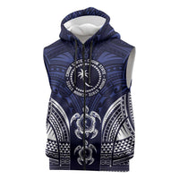 FSM Chuuk States Sleeveless Zip Hoodie Micronesia Six 9 One Polynesian Tribal Pattern LT9 Blue - Polynesian Pride