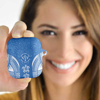 FSM Kosrae States AirPods Case Micronesia Six 9 One Polynesian Tribal Pattern LT9 Blue - Polynesian Pride