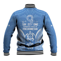 FSM Kosrae States Baseball Jacket Micronesia Six 9 One Polynesian Tribal Pattern