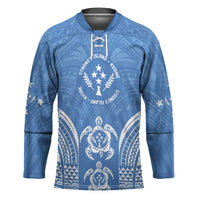 FSM Kosrae States Hockey Jersey Micronesia Six 9 One Polynesian Tribal Pattern LT9 Unisex Blue - Polynesian Pride