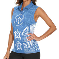 FSM Kosrae States Women Sleeveless Polo Shirt Micronesia Six 9 One Polynesian Tribal Pattern