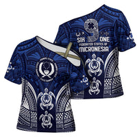 FSM Pohnpei States Cross Shoulder Shirt Micronesia Six 9 One Polynesian Tribal Pattern - Polynesian Pride