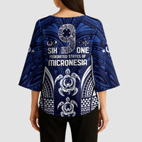 FSM Pohnpei States Kimono Sleeve Blouse Micronesia Six 9 One Polynesian Tribal Pattern - Polynesian Pride