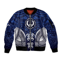 FSM Pohnpei States Sleeve Zip Bomber Jacket Micronesia Six 9 One Polynesian Tribal Pattern