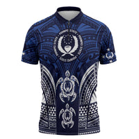 FSM Pohnpei States Zipper Polo Shirt Micronesia Six 9 One Polynesian Tribal Pattern - Polynesian Pride