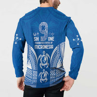 FSM Yap States Button Sweatshirt Micronesia Six 9 One Polynesian Tribal Pattern