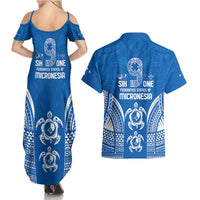 FSM Yap States Couples Matching Summer Maxi Dress and Hawaiian Shirt Micronesia Six 9 One Polynesian Tribal Pattern