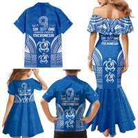 FSM Yap States Family Matching Mermaid Dress and Hawaiian Shirt Micronesia Six 9 One Polynesian Tribal Pattern