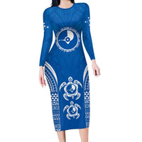 FSM Yap States Long Sleeve Bodycon Dress Micronesia Six 9 One Polynesian Tribal Pattern