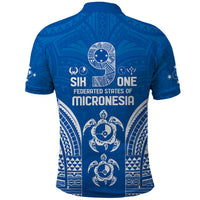 FSM Yap States Polo Shirt Micronesia Six 9 One Polynesian Tribal Pattern