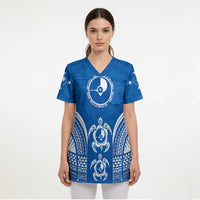 FSM Yap States Scrub Top Micronesia Six 9 One Polynesian Tribal Pattern - Polynesian Pride