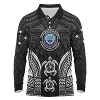 FSM Micronesia Six 9 One Long Sleeve Polo Shirt Polynesian Tribal Pattern