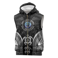 FSM Micronesia Six 9 One Sleeveless Zip Hoodie Polynesian Tribal Pattern LT9 Black - Polynesian Pride