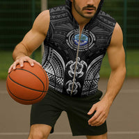 FSM Micronesia Six 9 One Sleeveless Zip Hoodie Polynesian Tribal Pattern - Polynesian Pride