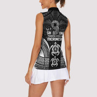 FSM Micronesia Six 9 One Women Sleeveless Polo Shirt Polynesian Tribal Pattern