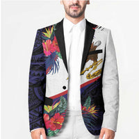 American Samoa Flag Day Since 1900 Blazer Samoa Muamua Le Atua Tropical Flowers - Polynesian Pride