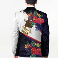American Samoa Flag Day Since 1900 Blazer Samoa Muamua Le Atua Tropical Flowers - Polynesian Pride