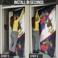 American Samoa Flag Day Since 1900 Door Cover Samoa Muamua Le Atua Tropical Flowers - Polynesian Pride