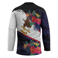 American Samoa Flag Day Since 1900 Hockey Jersey Samoa Muamua Le Atua Tropical Flowers - Polynesian Pride
