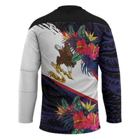 American Samoa Flag Day Since 1900 Hockey Jersey Samoa Muamua Le Atua Tropical Flowers LT9 - Polynesian Pride
