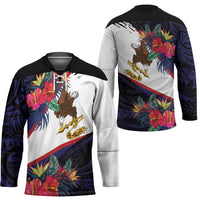 American Samoa Flag Day Since 1900 Hockey Jersey Samoa Muamua Le Atua Tropical Flowers - Polynesian Pride