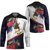 American Samoa Flag Day Since 1900 Hockey Jersey Samoa Muamua Le Atua Tropical Flowers LT9 - Polynesian Pride