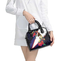 American Samoa Flag Day Since 1900 Shoulder Handbag Samoa Muamua Le Atua Tropical Flowers