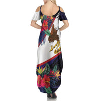 American Samoa Flag Day Since 1900 Summer Maxi Dress Samoa Muamua Le Atua Tropical Flowers
