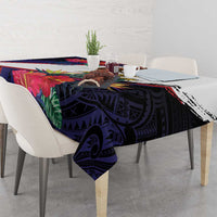 American Samoa Flag Day Since 1900 Tablecloth Samoa Muamua Le Atua Tropical Flowers