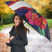 American Samoa Flag Day Since 1900 Umbrella Samoa Muamua Le Atua Tropical Flowers - Polynesian Pride