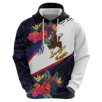 American Samoa Flag Day Since 1900 Zip Hoodie Samoa Muamua Le Atua Tropical Flowers