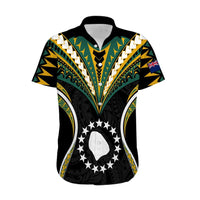 (Personalised) Polynesian Pride Atiu Island Hawaiian Shirt Cook Islands Tribal Wave Style LT9 Black - Polynesian Pride