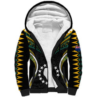 (Personalised) Polynesian Pride Atiu Island Sherpa Hoodie Cook Islands Tribal Wave Style LT9 Unisex Black - Polynesian Pride