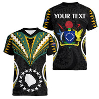 (Personalised) Polynesian Pride Atiu Island Women V Neck T Shirt Cook Islands Tribal Wave Style LT9 - Polynesian Pride