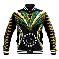 Polynesian Pride Manihiki Island Baseball Jacket Cook Islands Tribal Wave Style LT9 Unisex Black - Polynesian Pride