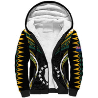 Polynesian Pride Mitiaro Island Sherpa Hoodie Cook Islands Tribal Wave Style LT9 Unisex Black - Polynesian Pride