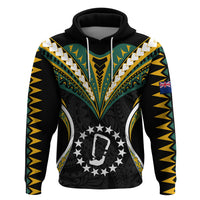 Polynesian Pride Rakahanga Island Hoodie Cook Islands Tribal Wave Style LT9 Black - Polynesian Pride