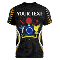 (Personalised) Polynesian Pride Rakahanga Island Women V Neck T Shirt Cook Islands Tribal Wave Style LT9 - Polynesian Pride