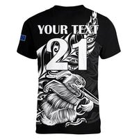 (Custom Text And Number) New Zealand Kiwi Rugby Women V Neck T Shirt LT9 - Polynesian Pride