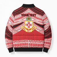 Personalised Kolisi Tonga College Atele Bomber Puffer Jacket Polynesian Ngatu Tribal LT9 - Polynesian Pride