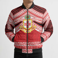 Personalised Kolisi Tonga College Atele Bomber Puffer Jacket Polynesian Ngatu Tribal LT9 - Polynesian Pride