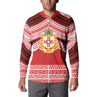 Personalised Kolisi Tonga College Atele Button Sweatshirt Polynesian Ngatu Tribal LT9 - Polynesian Pride