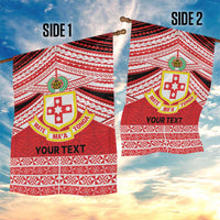 Personalised Kolisi Tonga College Atele Garden Flag Polynesian Ngatu Tribal