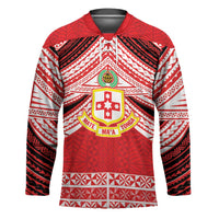Personalised Kolisi Tonga College Atele Hockey Jersey Polynesian Ngatu Tribal LT9 Unisex Red - Polynesian Pride