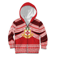 Personalised Kolisi Tonga College Atele Kid Hoodie Polynesian Ngatu Tribal