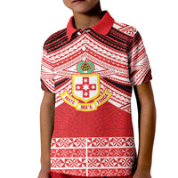 Personalised Kolisi Tonga College Atele Kid Polo Shirt Polynesian Ngatu Tribal