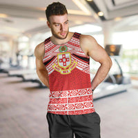 Personalised Kolisi Tonga College Atele Men Tank Top Polynesian Ngatu Tribal LT9 Red - Polynesian Pride