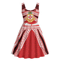 Personalised Kolisi Tonga College Atele Midi Dress Polynesian Ngatu Tribal - Polynesian Pride
